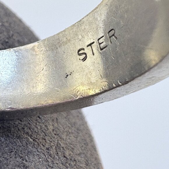 VTG Sterling Silver 925 Open Cross Tapered Band 10mm Wide Ring Size 9.5 - Picture 6 of 9